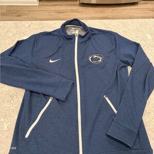 Penn State Nittany Lions Nike Navy Dri-FIT Jacket Full Zip w/White Zippers-Large